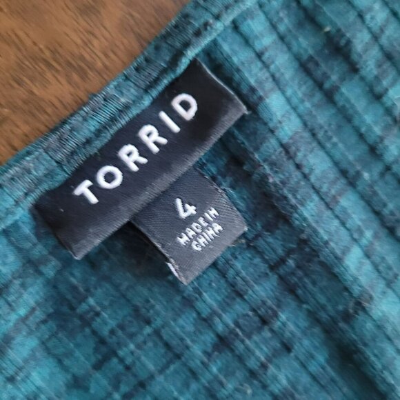 Torrid Ribbed Knit Surplice Wrap Midi Dress - Picture 5 of 8